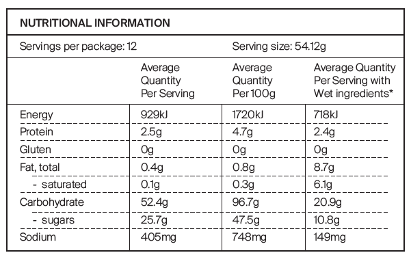 Caramel Banana Bread Baking Mix 300g