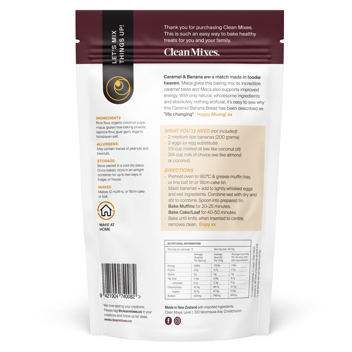 Caramel Banana Bread Baking Mix 300g