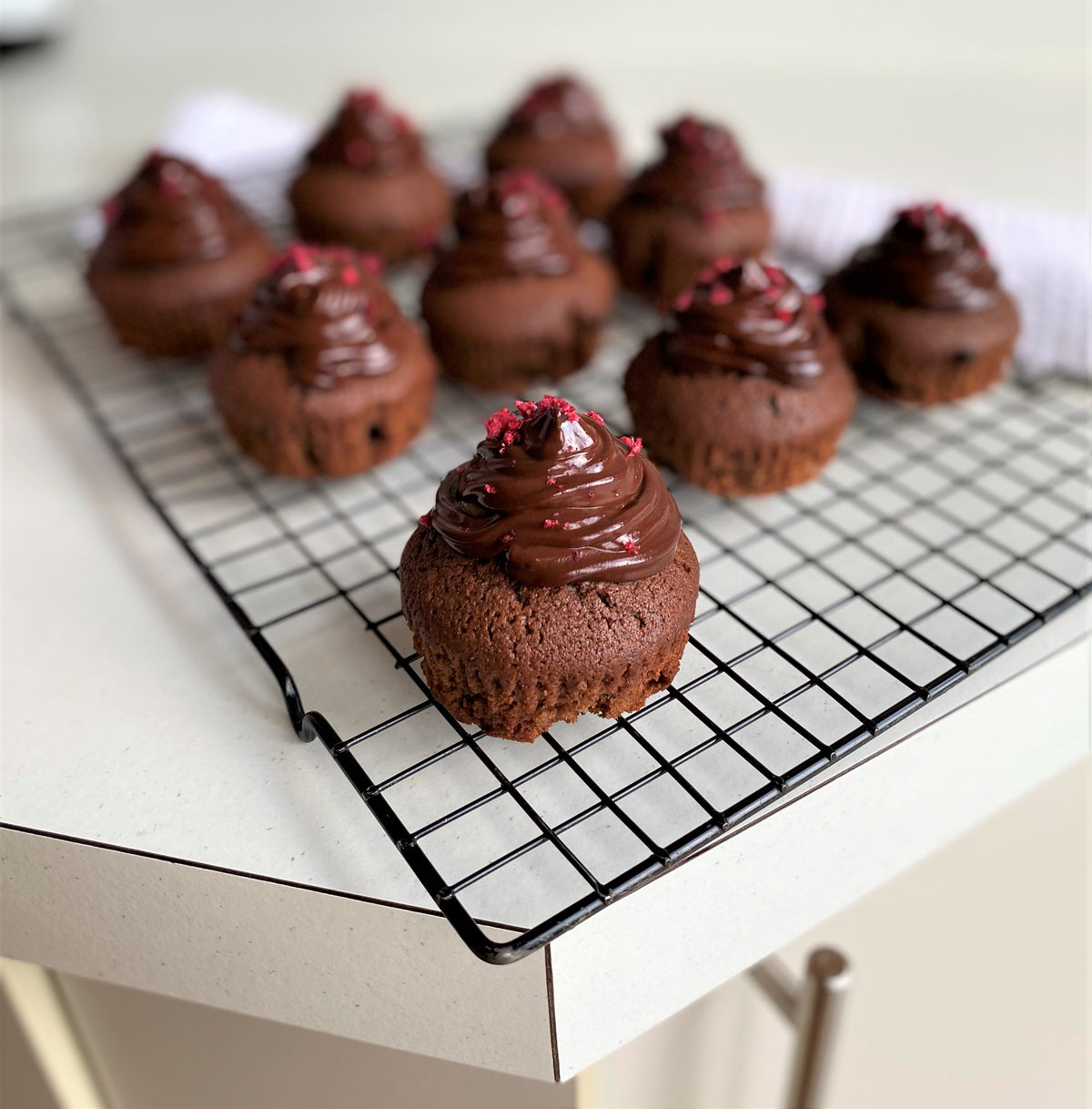 Peanut Butter Caramel Filled Chocolate Muffins